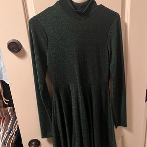 long sleeve green sparkly dress